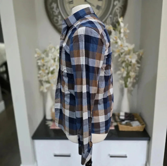 Casual Cool Blue Plaid Par Simons Shirt Size Small - Picture 6 of 11